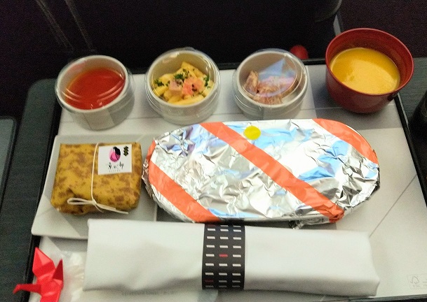 JAL国内線ファーストクラス　機夕食「おがた」Japan Air line domestic flight first class meal