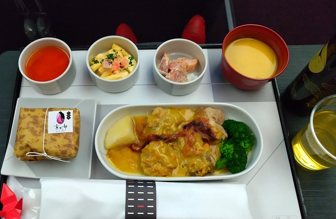 JAL国内線ファーストクラス　機夕食「おがた」Japan Air line domestic flight first class 