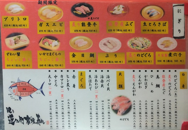 近江町　市場寿司支店　メニュー