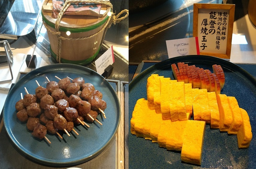 HYATT CENTRIC KANAZAWA BREAK FAST BUFFET 　つくね、厚焼き玉子、Tsukune, thick roasted egg