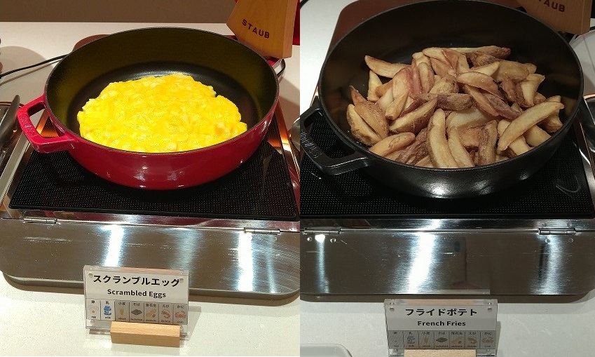 ハイアットプレイス京都　朝食ビュッフェ　スクランブルエッグ・フライドポテト