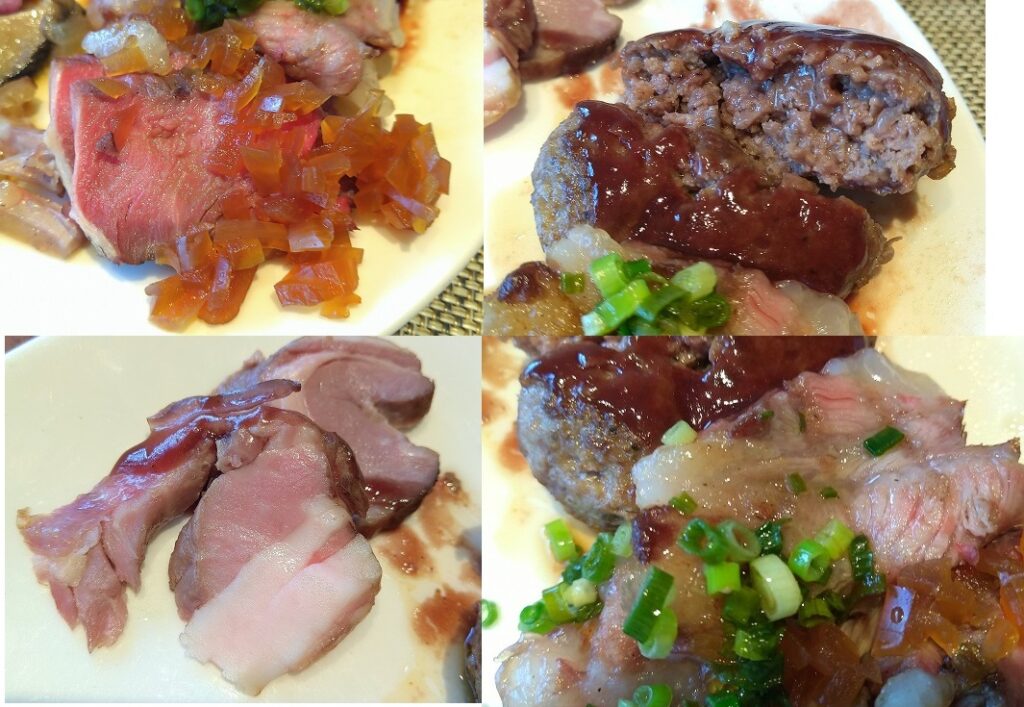 Hyatt Regency Naha, Okinawa　sakurazaka（桜坂）lunch buffet ランチビュッフェ、ハイアットリージェンシー、きのこのマリネ
ビーフステーキ（フェナデニソース）
仔羊のロースト
牛肉100％粗挽きハンバーグ
イベリコカルビ